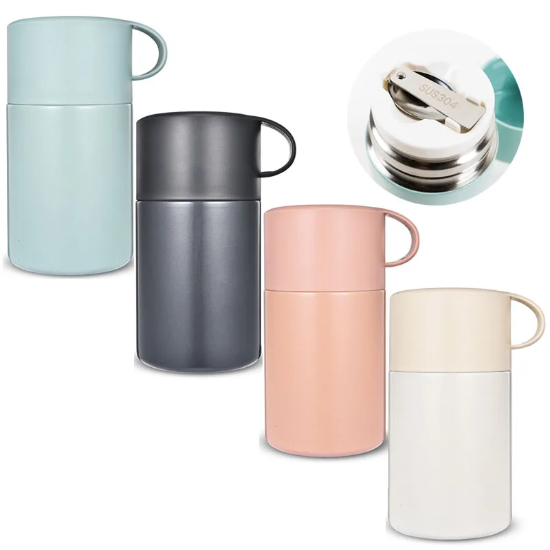 

New 600ml Vacuum bottle Flasks Lunch Box Keep Food Warm Leakproof Containers 304Stainless Steel Thermal Food jar Carriers handle