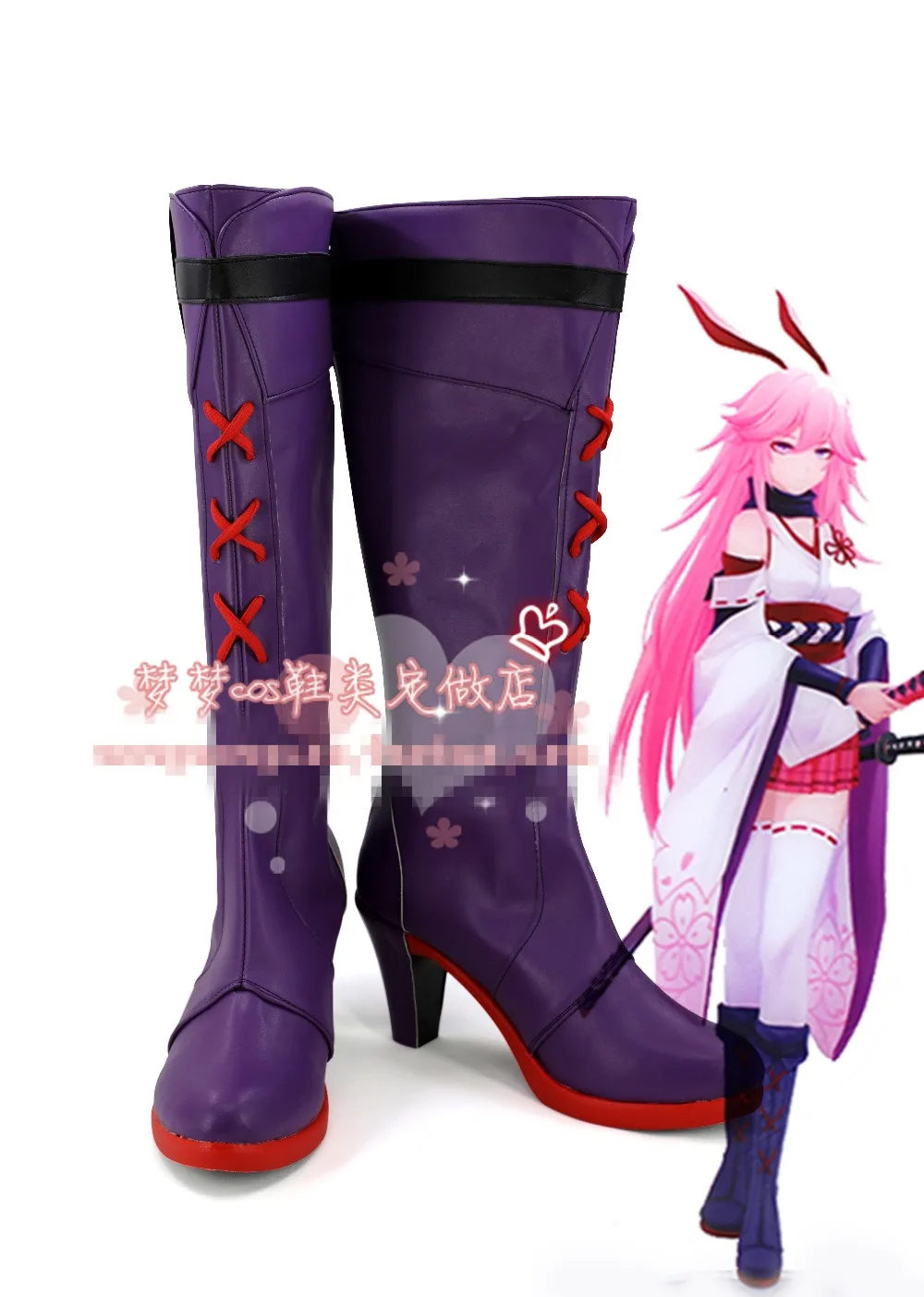 Honkai Impact 3 Yae Sakura/Обувь для костюмированной вечеринки обувь на Хэллоуин высокие