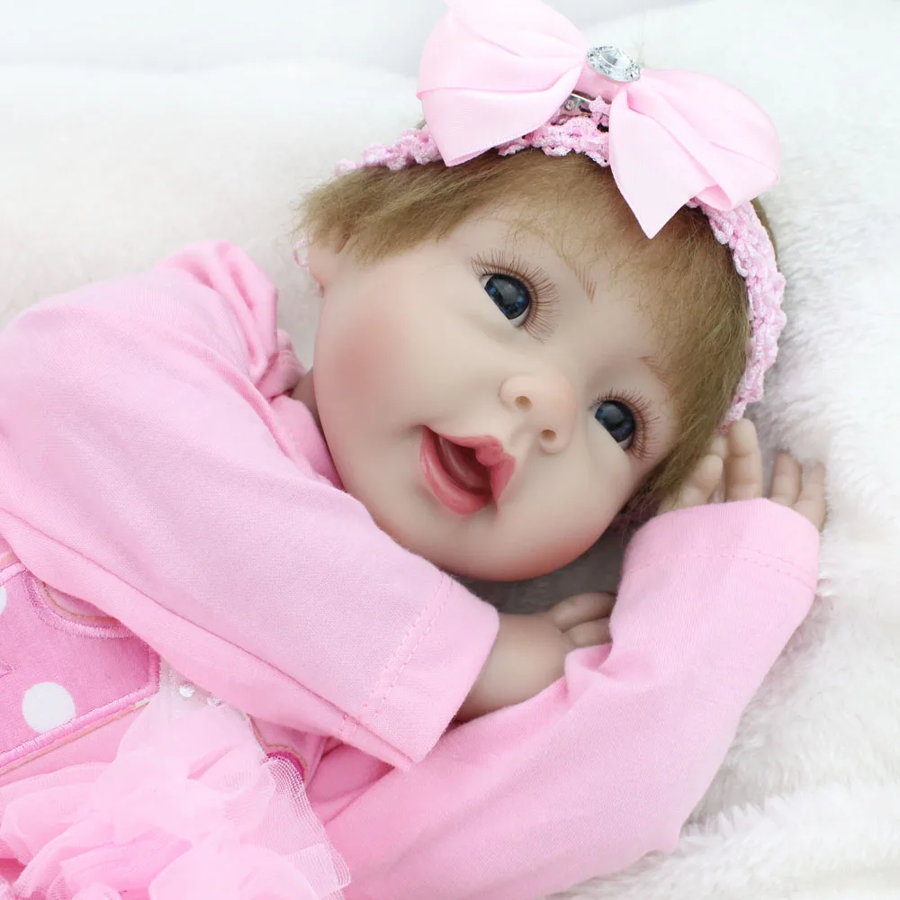 Silicone Reborn Doll Baby Princess Babies Vinyl Girl Gift 55cm 22 inch christmas Decoration Fashion Kids Red cute doll baby | Игрушки и