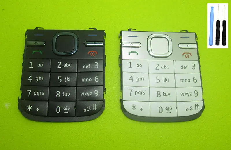 Кнопки клавиатуры с английской надписью для Nokia C5-00 C5 00 белый черный и отвертка