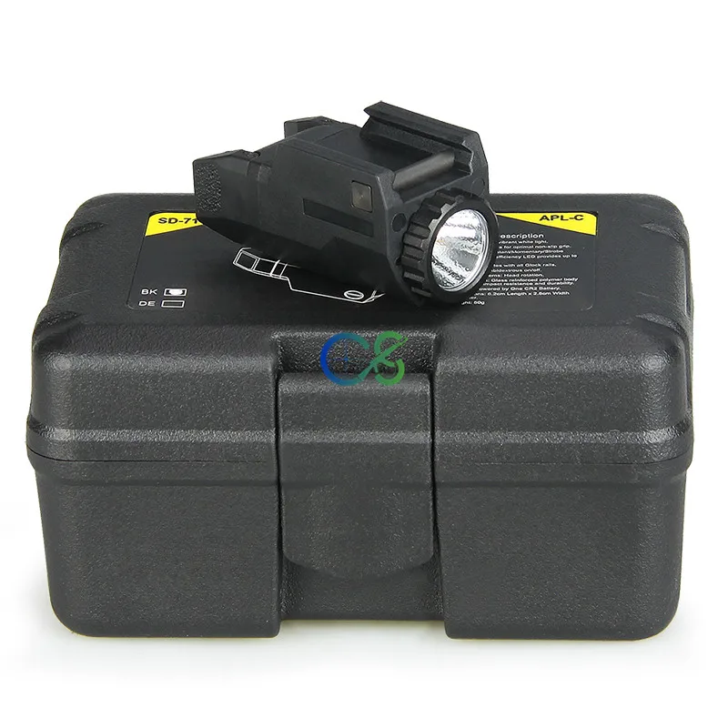 Черный TRIJICON APL-C Тактический светильник пистолет светильник постоянной/Мгновенный/Строб 200 люмен светодиодный белый светильник для Glock 17/19/21/22 gs15-0126 - Цвет: Черный