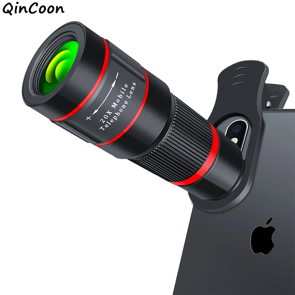 20X зум телеобъектив HD монокуляр телескоп телефон камера объектив для iPhone 11 Xs Max XR X 8 7 Plus Android смартфон мобильный