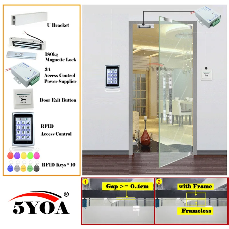 B02MagU Железная RFID система контроля доступа умный дверной замок Безопасный Комплект Электронный Открыватель ворот домашний гараж цифровой набор электро магнитный - Цвет: B02MagU