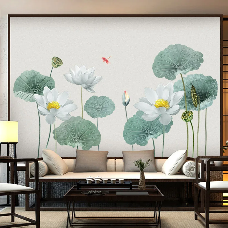 Самоклеющиеся настенные наклейки Lotus для гостиной дивана телевизора Декорации
