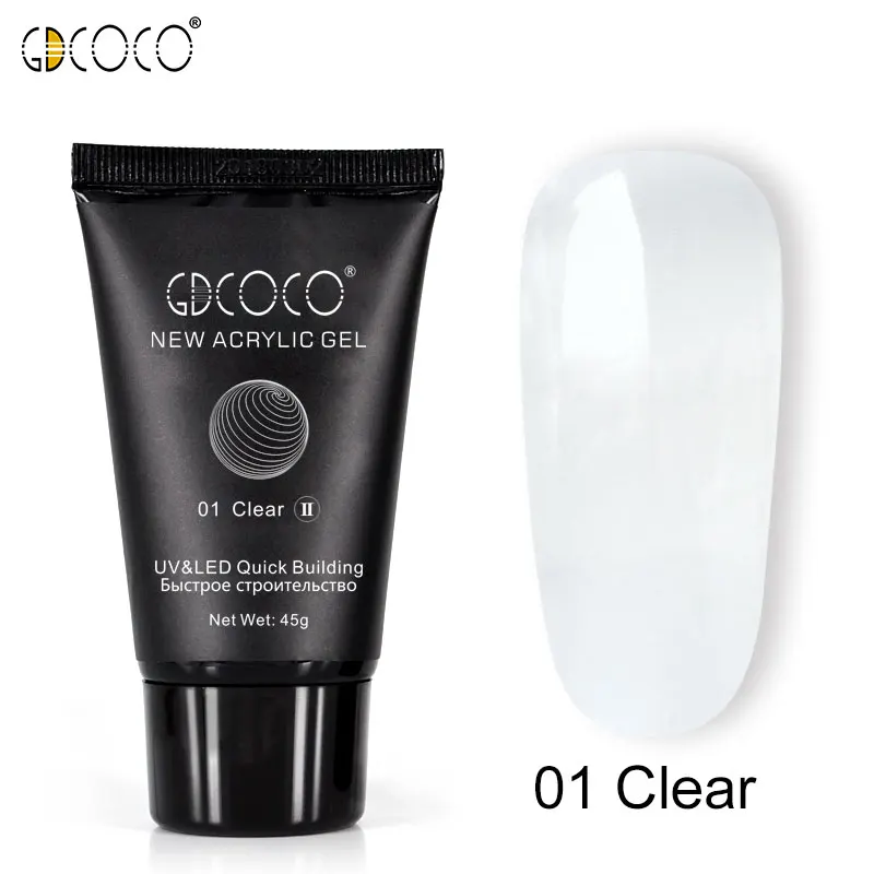 01 Clear New formula 86151 Venalisa поставка GDCOCO, 6 цветов, полигель, УФ светодиодный гель, удлиняющая Кисть для ногтей - Цвет: 01 Clear New formula