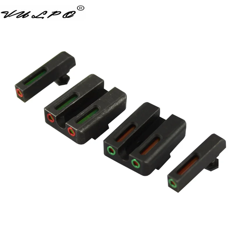 VULPO Glock Sight Steel Made красный зеленый волоконно оптический передний с боевым задним