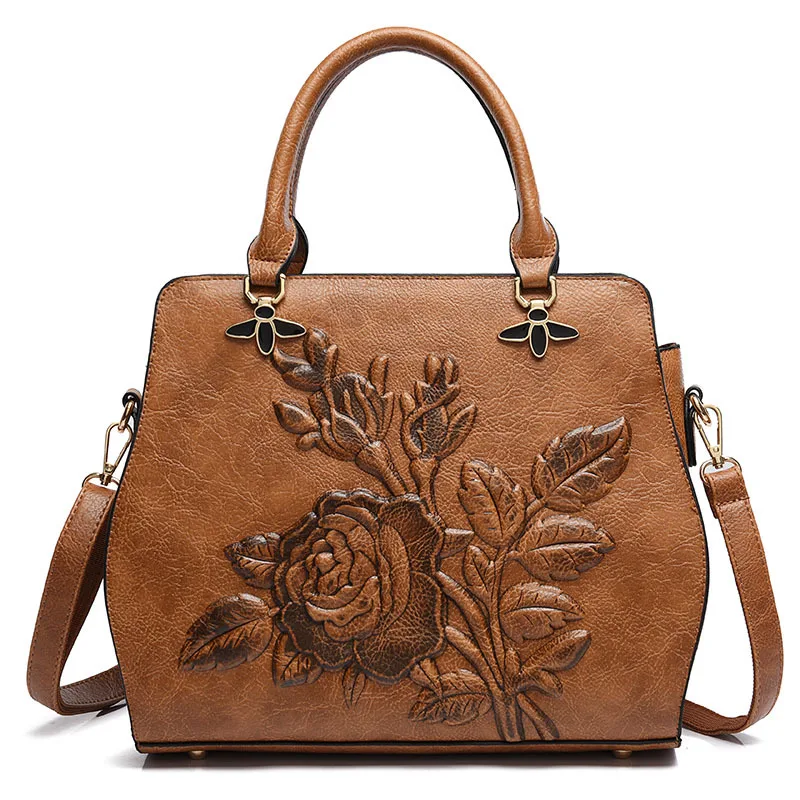 Brown Роскошные женские сумки, дизайнерские сумки Bolsa Feminina, цветочные женские сумки, женские сумки-мессенджеры, сумки на плечо, новинка - Цвет: Brown