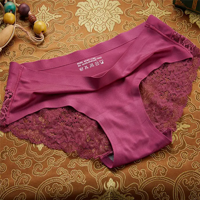Бургундия Bragas сексуальные de encaje de mujer ropa interior грех costuras bragas de seda de nailon para niñas señoras бикини de algodón entrepie - Цвет: Бургундия