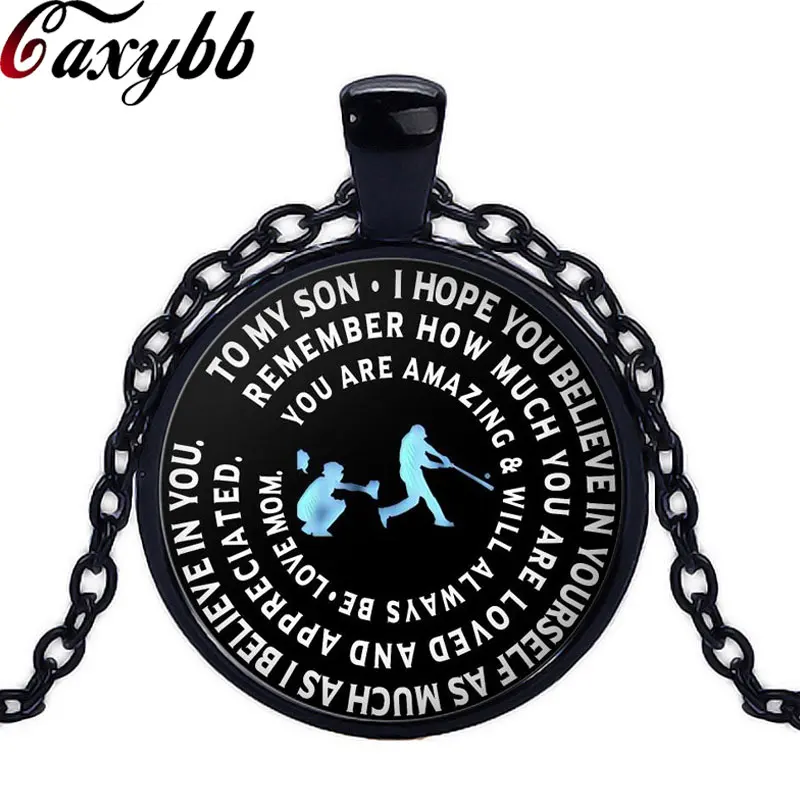 Caxybb горячее ожерелье бейсбольная подвеска на серебряной цепочке для моего сына