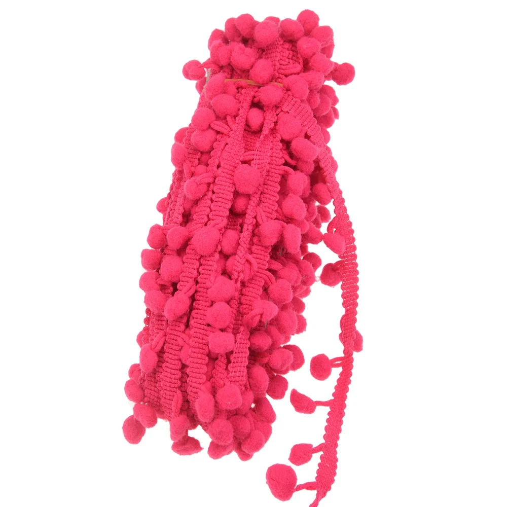 Hot Pink 10 ярдов/рулон небольшой помпон 1,5 см* 10 ярд кружева неэластичный ободок повязка для волос аксессуары для одежды аксессуары для волос аксессуары для одежды - Цвет: Hot Pink
