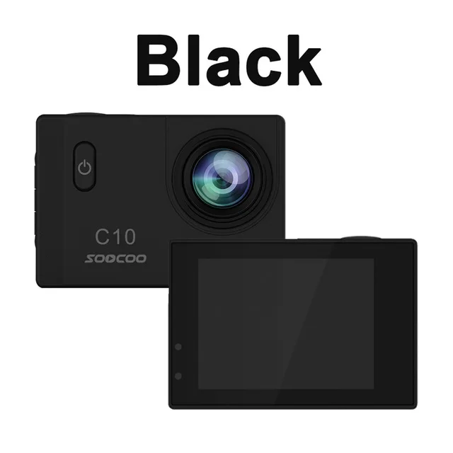 Черный Новинка SOOCOO C10 Full-HD спортивная Экшн-камера NOVATEK96655 с Wifi cam 1080p 12MP 170 градусов широкоугольный объектив водонепроницаемый 900mah - Цвет: Черный