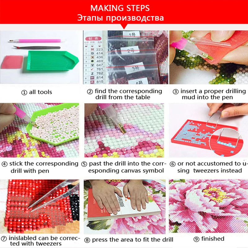 Новый DIY Алмазная вышивка Триптих ложка зерна специи Полный Круглый мозаика