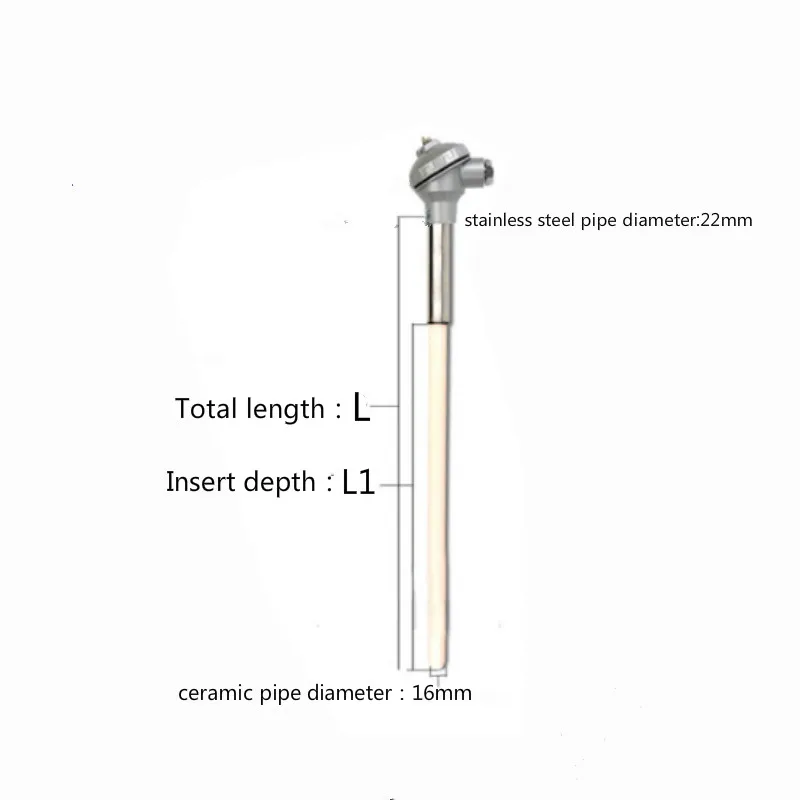 Датчики температуры K type thermowell керамическая трубка диапазон измерения 0 1300