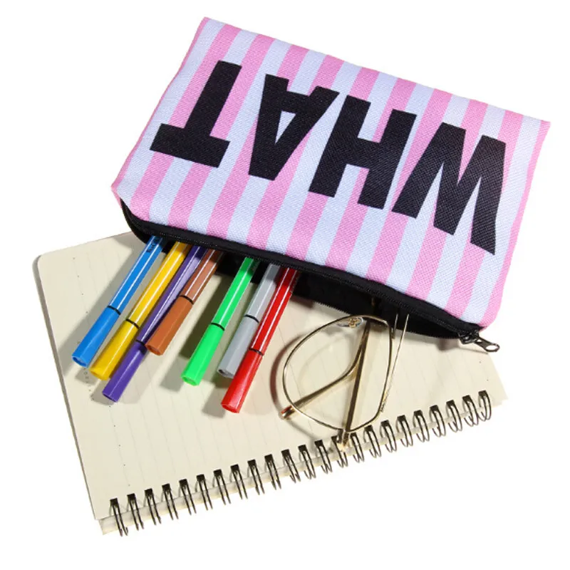 Портативные женские сумки для макияжа с буквенным принтом косметический