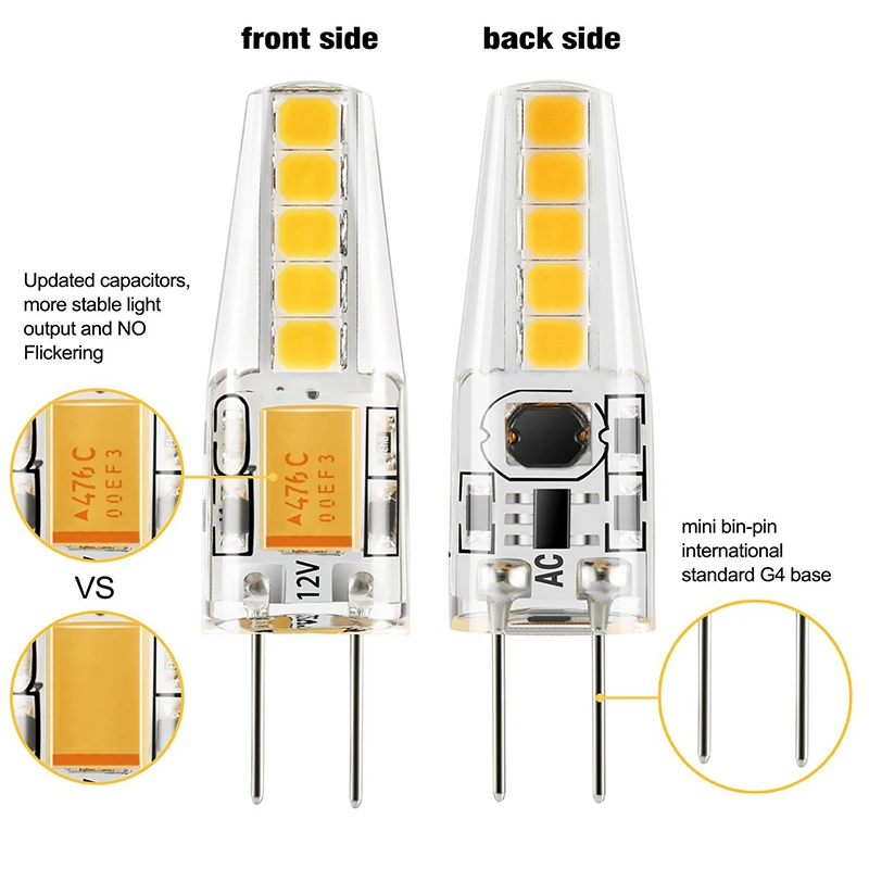 Светодиодный светильник G4 20 шт./упаковка 12 в пост. Тока 2 Вт|g4 led bulb|led bulbled replacement bulbs
