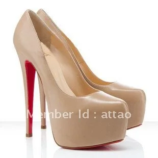 Free shipping sheepskin nude platform pumps high heels 2012 14/16cm | Обувь