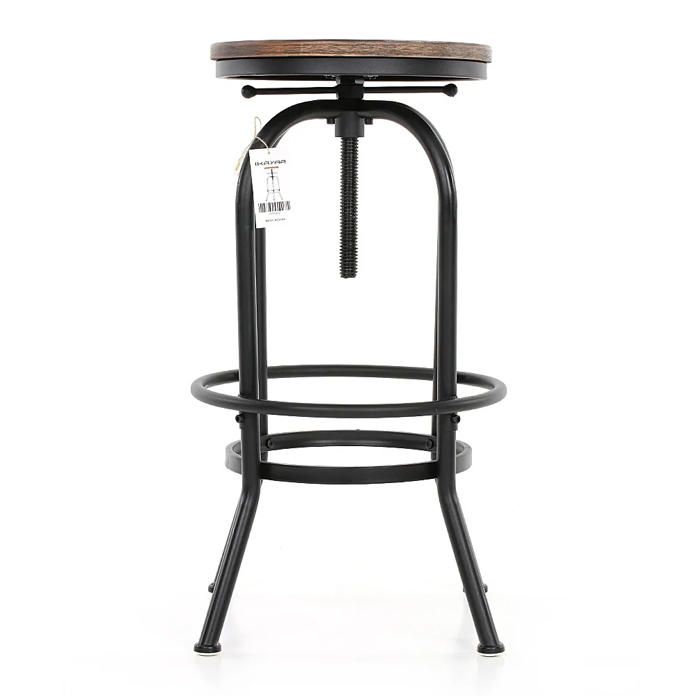 

IKayaa барный стул промышленный стиль регулируемый по высоте поворотный барный стул натуральный сосновый верх кухонный обеденный для завтрак...