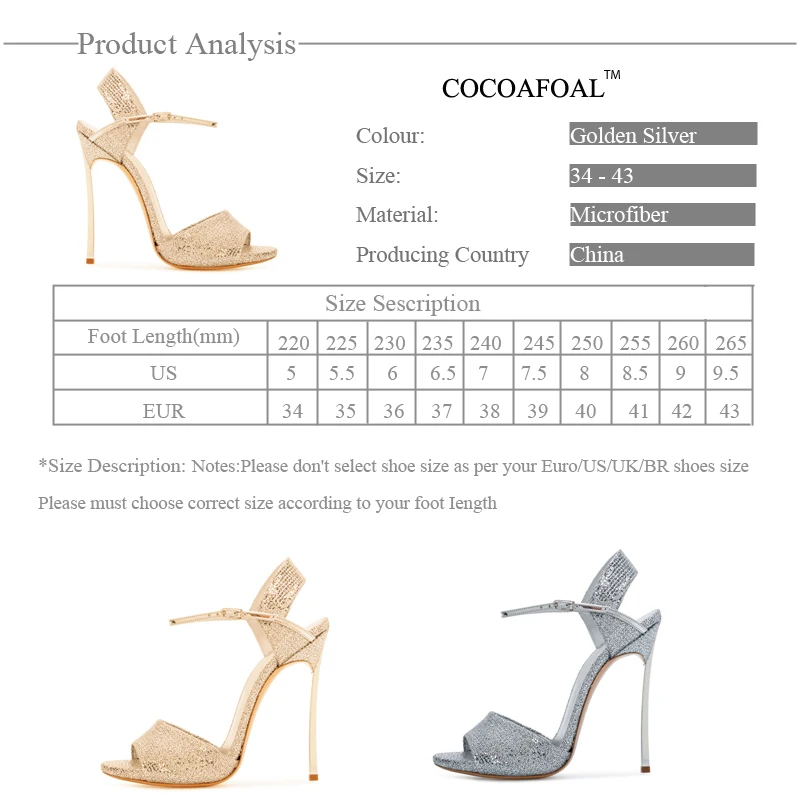 COCOAFOAL женские золотые сандалии с открытым носком размера плюс 33 43 гладиаторские