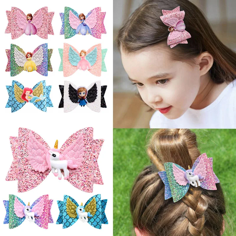 Новинка 2019 аксессуары для волос с крыльями единорога девочек детские блестящие