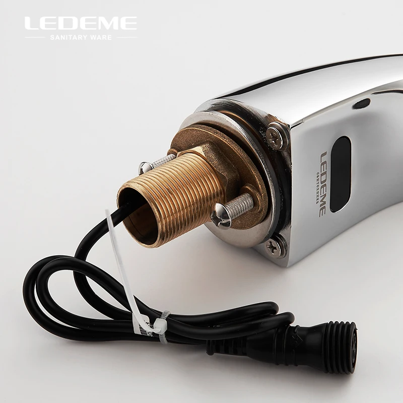 LEDEME Автоматический Инфракрасный смеситель для раковины с базовой пластиной