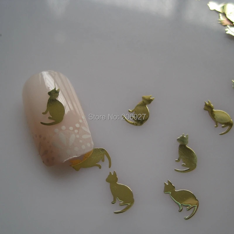 100 шт. металлические наклейки для ногтей в виде кошки | Красота и здоровье