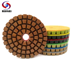 RIJILEI 7 шт.компл. 4 дюймовые алмазные бетонные полировальные колодки толщиной 8 мм шлифовальные диски для ремонта Бетонного Пола LW04