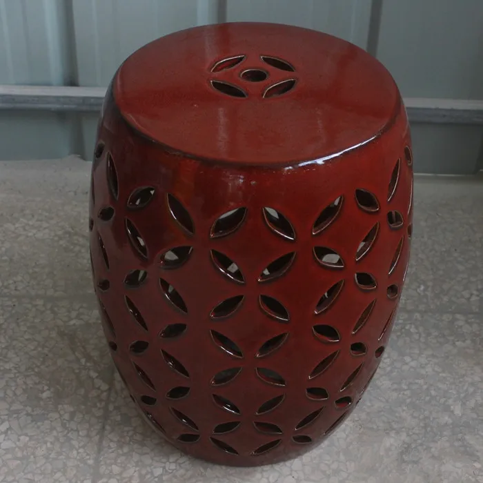 Красный Цзиндэчжэнь фарфоровые китайские садовые табуреты керамический табурет