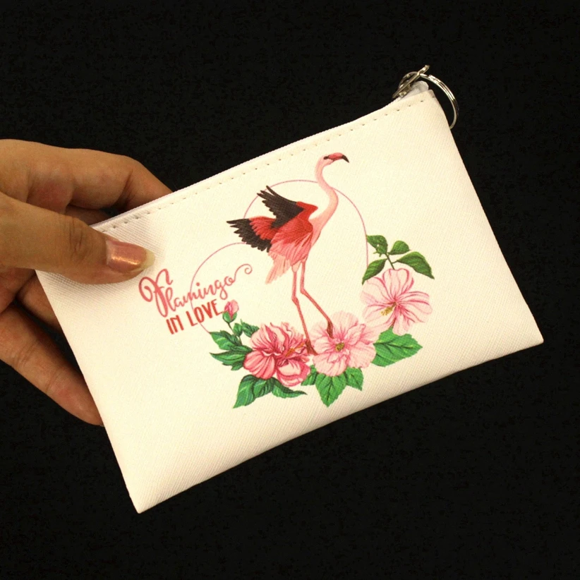 Flamingo 1 Милые женские кошельки из искусственной кожи с фламинго, маленькие женские кошельки, Дамский Мини-клатч, Женский кошелек, сумочка на молнии для девочек, сумки для карт - Цвет: Flamingo 1