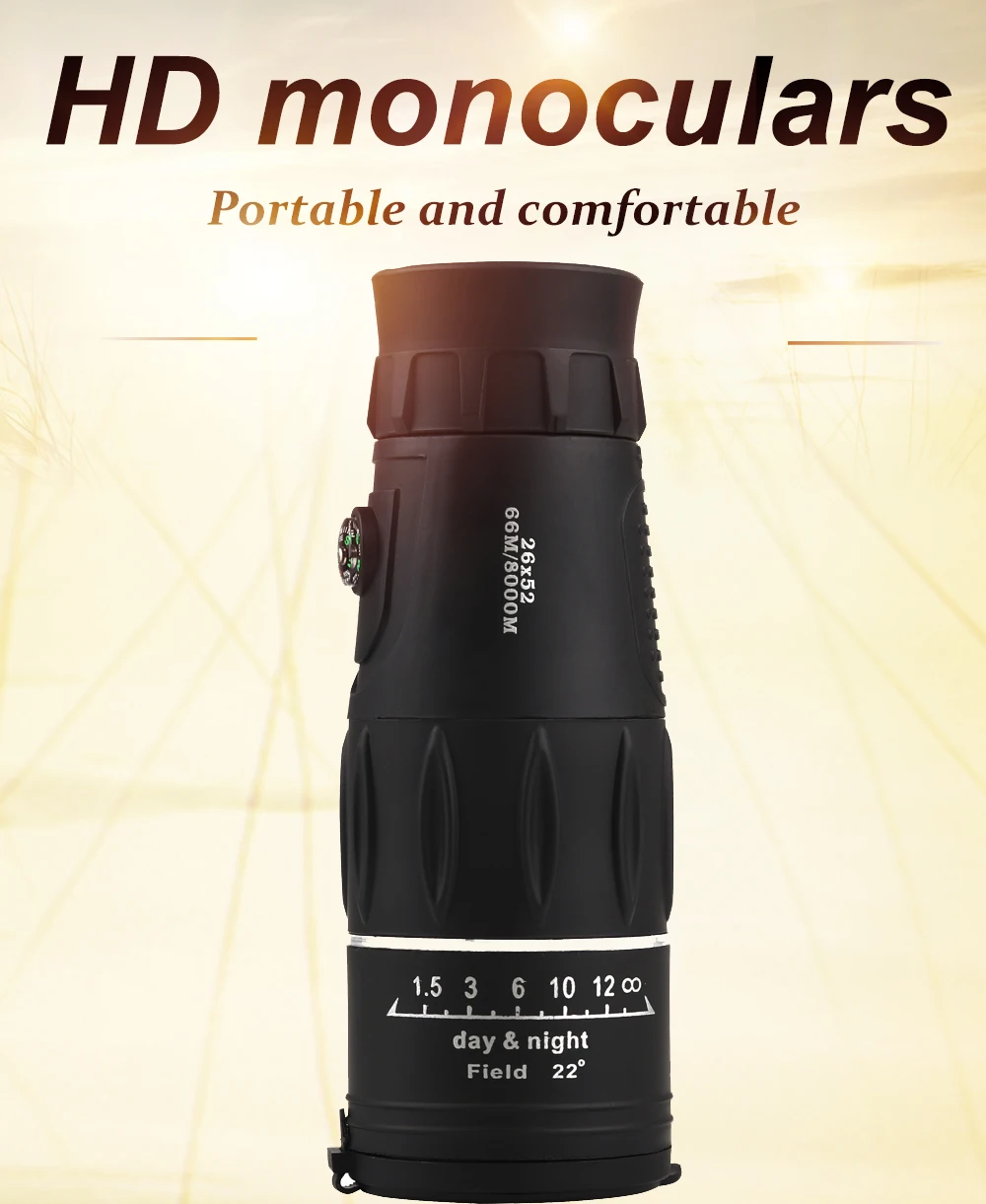 Ledarnell 26X52 High Power Binocular Monocular Telescope FMC Multilayer Coating HD Wide Angle Low Light Vision | Инструменты