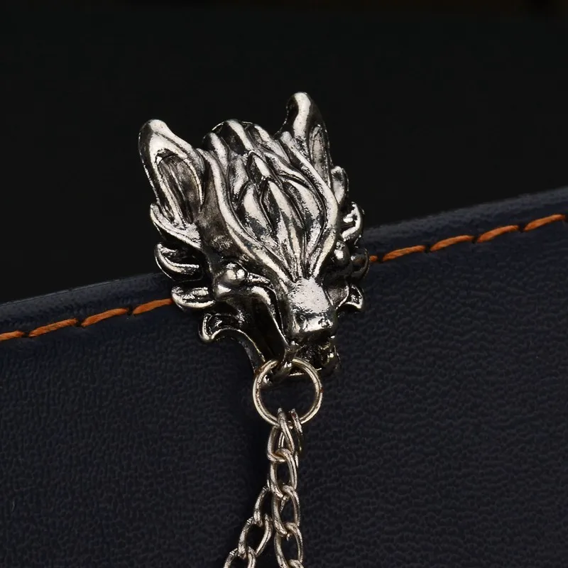 Terreau Kathy Real Shooting Free Shipping Metal Pin Double Wolf Head Men Brooch Silver Plated Chain Collar Brooches For Women | Украшения и