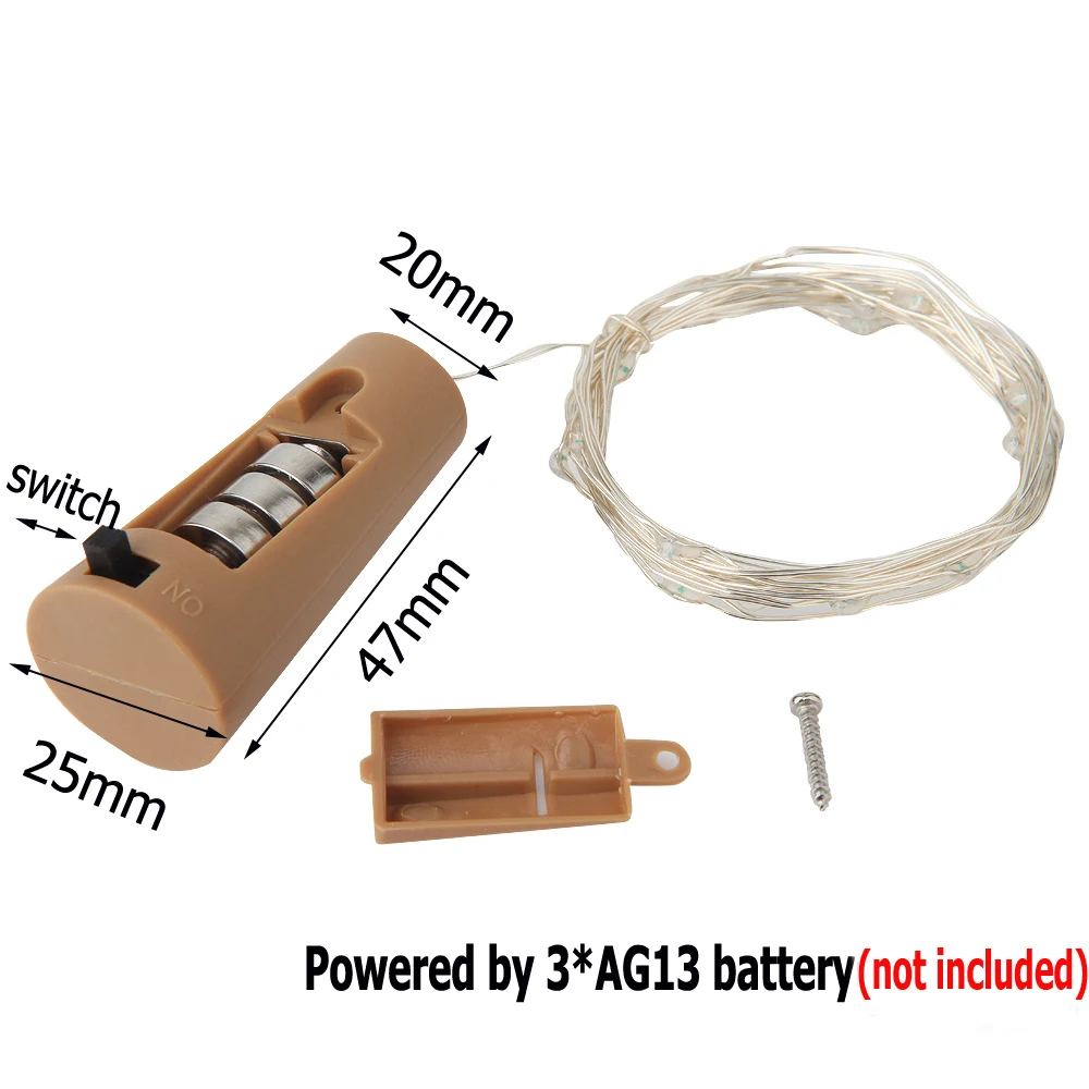 Светодиодный ная гирлянда Сказочная 1 м светодиодный питание от батарейки медный