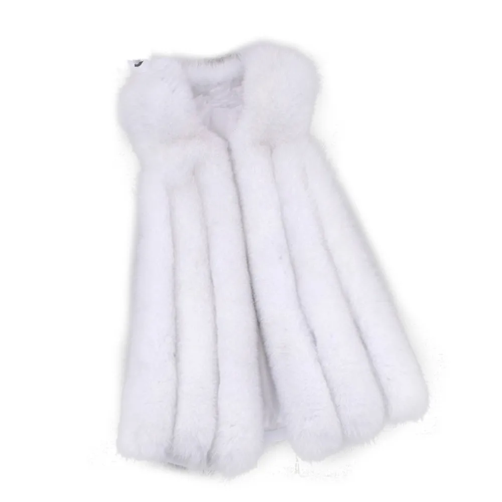 2018 жилет из искусственного меха для женщин средней длины роскошное пальто зимняя