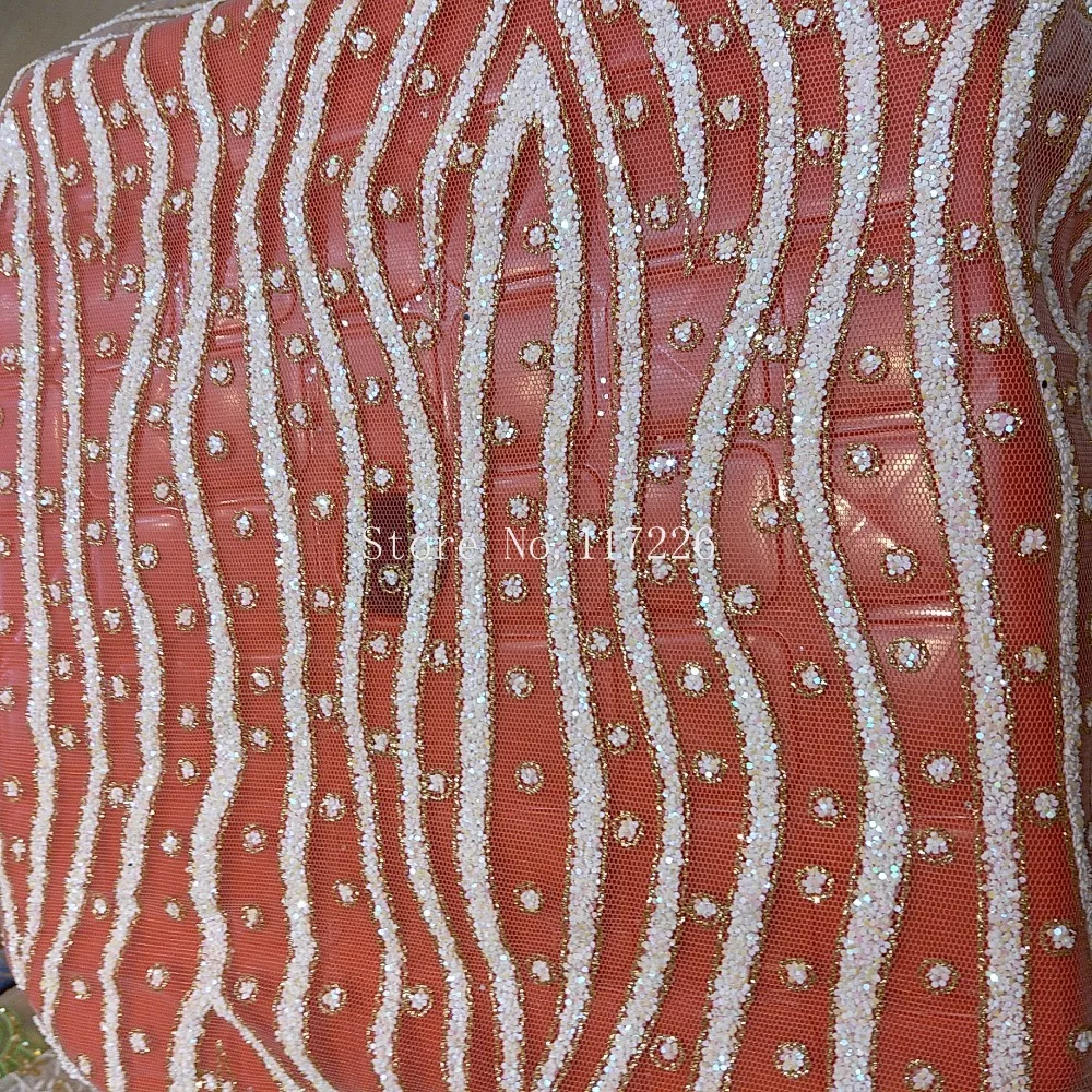 Новое поступление блестящая африканская кружевная ткань с уникальным дизайном