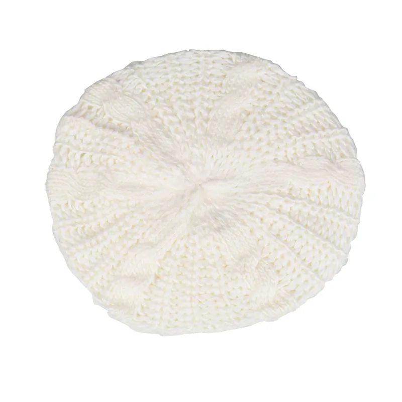 Модная женская Дамская берет плетеная мешковатая шапка вязаная крючком Теплая