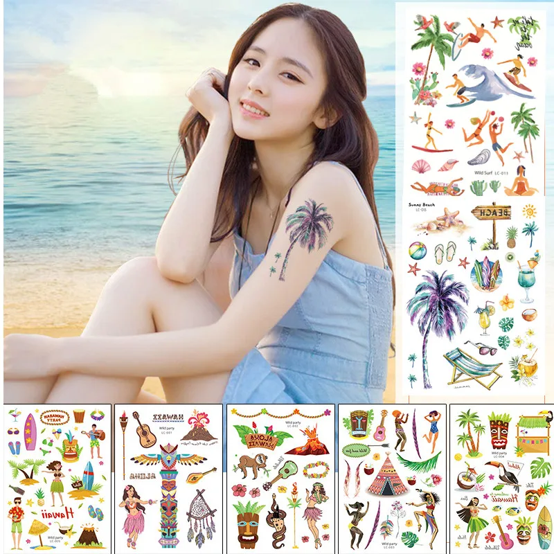 Украшения для гавайской мексиканской вечеринки временная татуировка наклейка