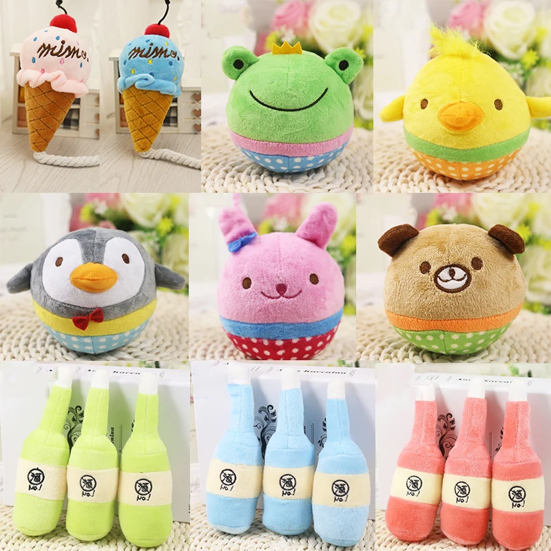 1 шт. новый плюшевый мягкий милый ледяной писк для игры в щенков игрушка жевания