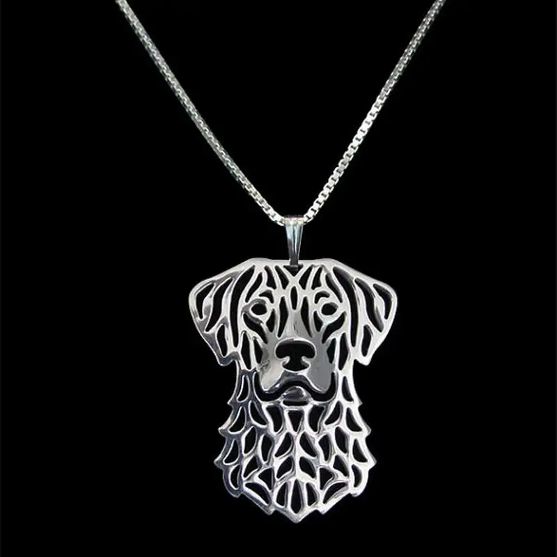 

Hot Sale Alloy Dog Pendant Necklaces Women Hollow Out Metal Chesapeake Bay Retriever Necklaces Drop Shipping