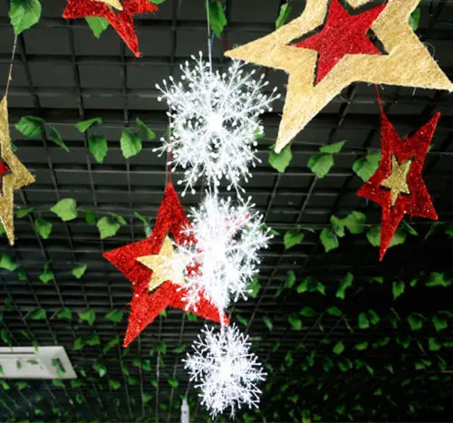 Hot 3PCS Set 3D White Snowflake Christmas Ornaments Xmas Tree Hanging Decoration | Дом и сад