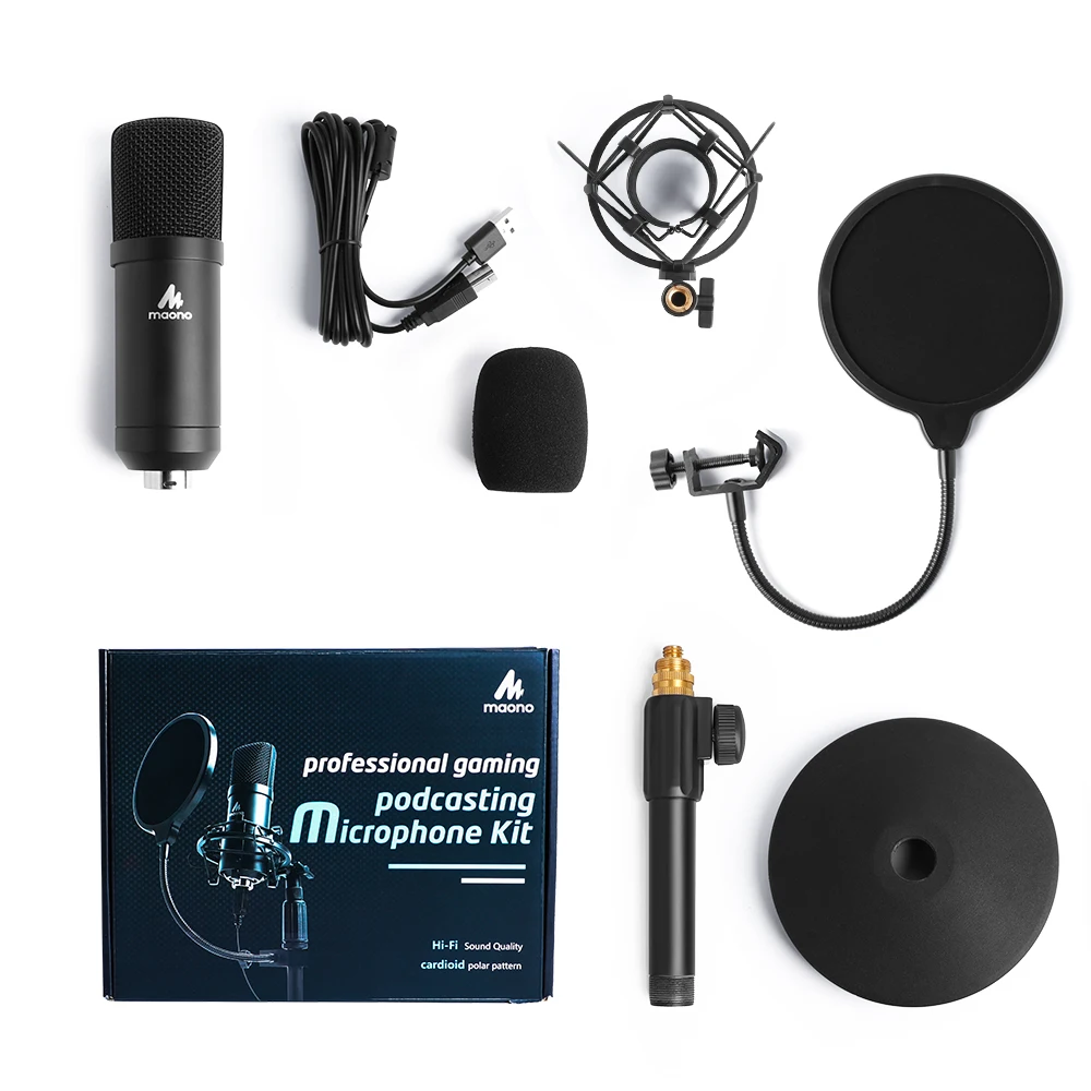 USB комплекты микрофона PC конденсатор Podcast потоковый микрофон 192 кГц/24 бит караоке