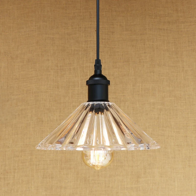Современный Винтаж чистой со стеклянным колпаком подвесной светильник