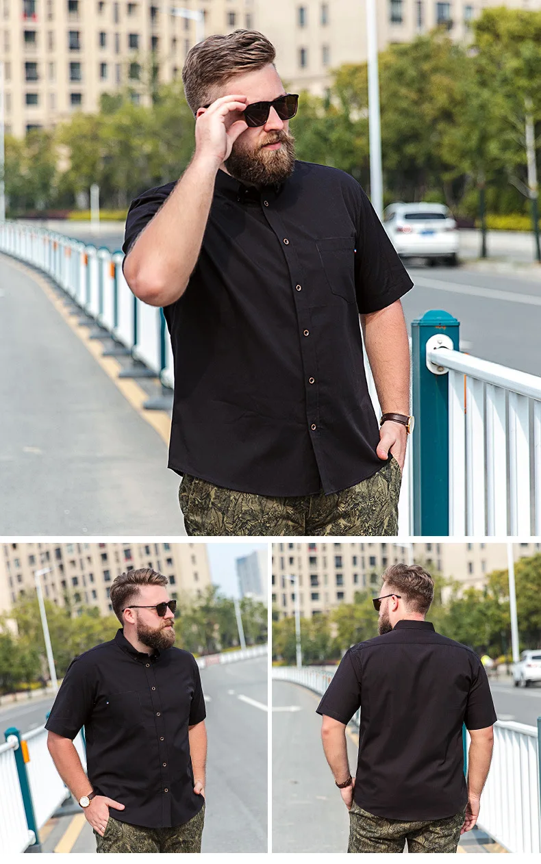 Fat Guy летнее платье Мужская Повседневная Хлопковая мужская рубашка 8XL 7XL 6XL 5XL 4XL 3XL 2XL розовый белый черный синий плюс размер мужская рубашка
