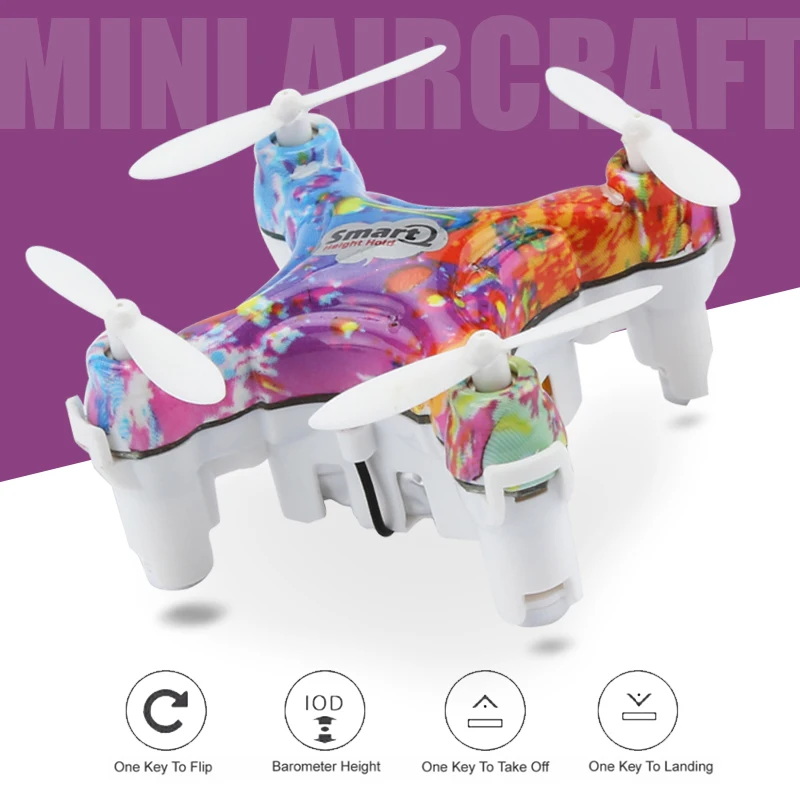 Мини Радиоуправляемый Дрон 4ch дроны cx10d 6 оси LED вертолет 3D roll мини Drone с ключом