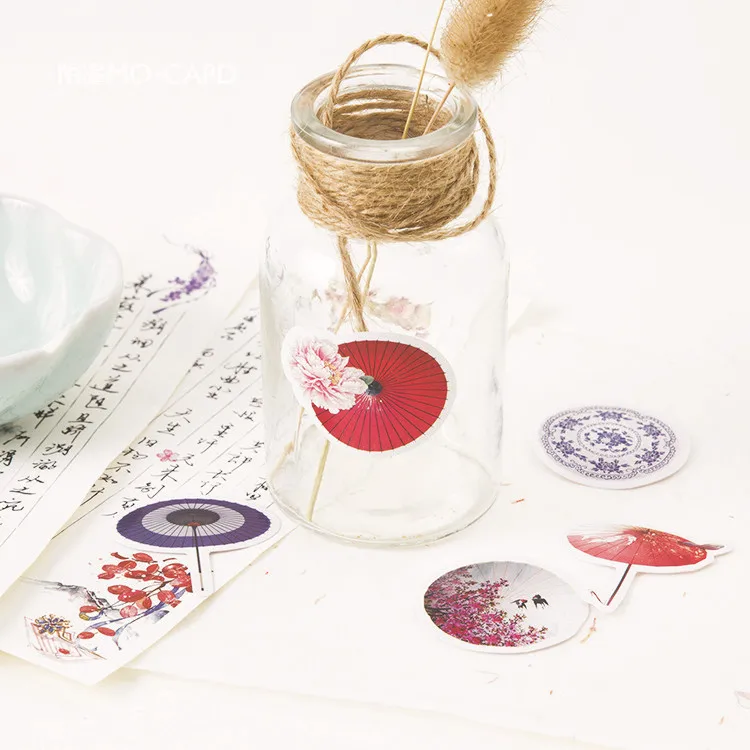 

45 pcs/Set Lovely Umbrella Paper Sticker Decoration DIY Handmade Arts Craft Sticker Christmas gift