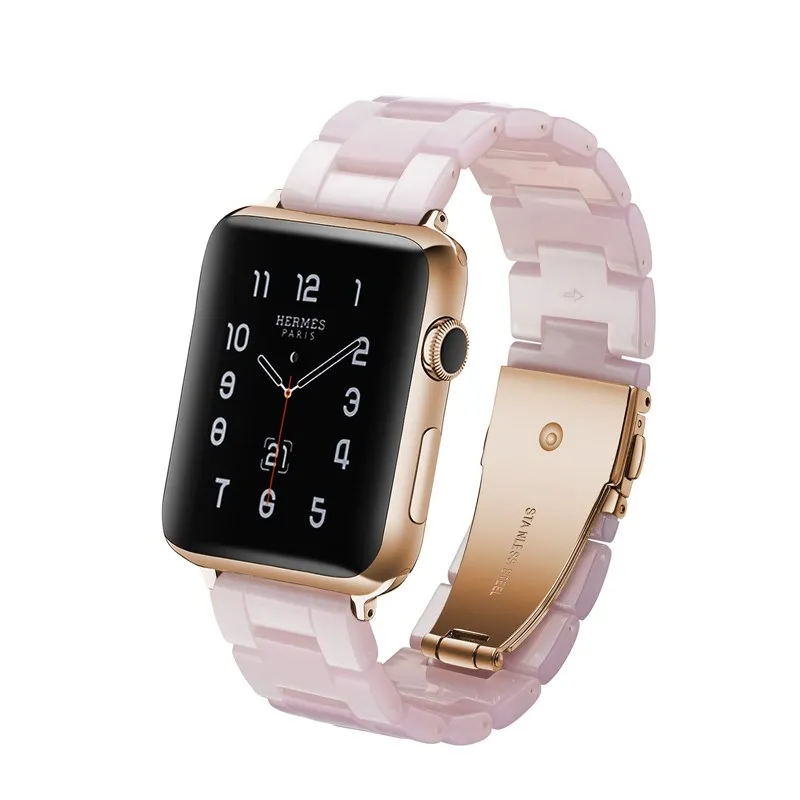 38 42 мм розовый резиновый смарт-ремешок для Apple i Watch ios сменные ремешки спортивный браслет на запястье умные часы аксессуары для женщин