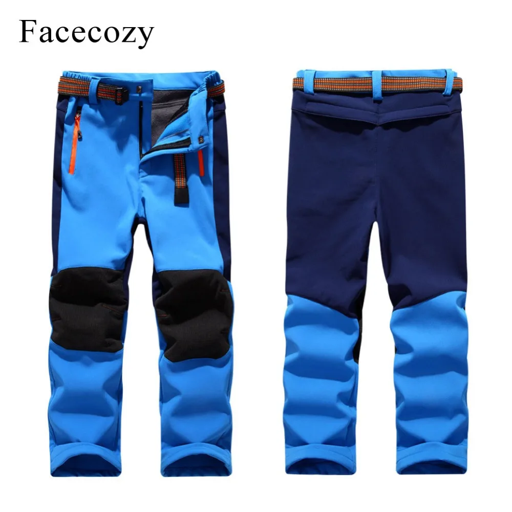Facecozy/зимние штаны для мальчиков и девочек занятий спортом на открытом воздухе