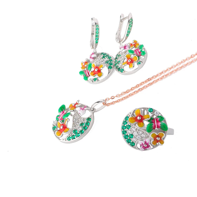 Женские серьги из серебра 925 пробы с эмалью | Украшения и аксессуары