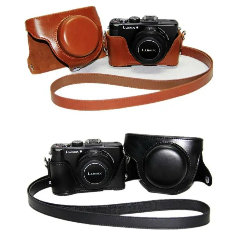 Кожаный чехол для камеры Сумка Panasonic Lumix DMC LX7 LX5 LX3 камера с плечевым ремнем|case camera