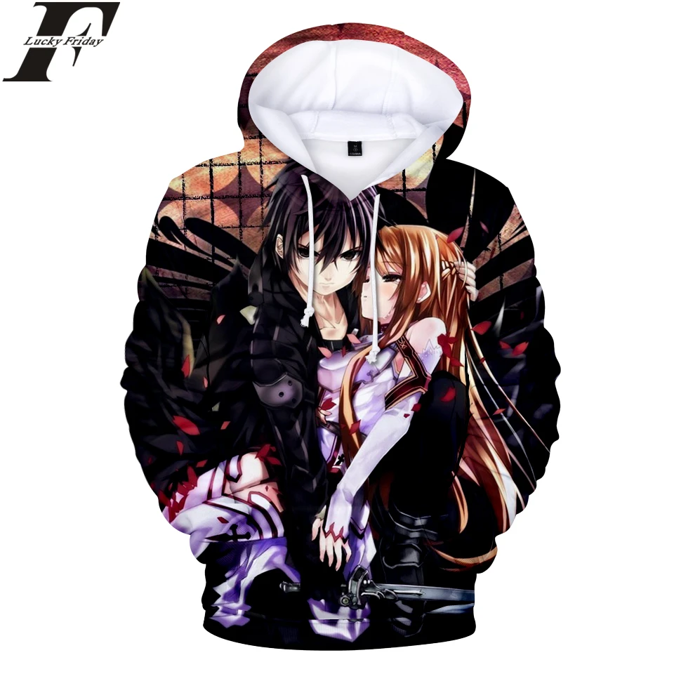 Sword Art 3D Print Pullover Hoodies Sweatshirt SAO Anime Women/Men Fashion Style Casual Clothes Plus Size | Женская одежда