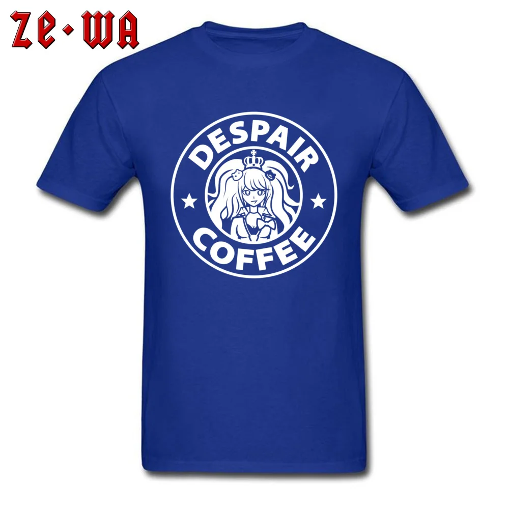 Аниме футболка Мужская футболка Despair coffee Danganronpa Zero Топы И Футболки черные белые хлопковые футболки японские комиксы ужасов - Цвет: Blue