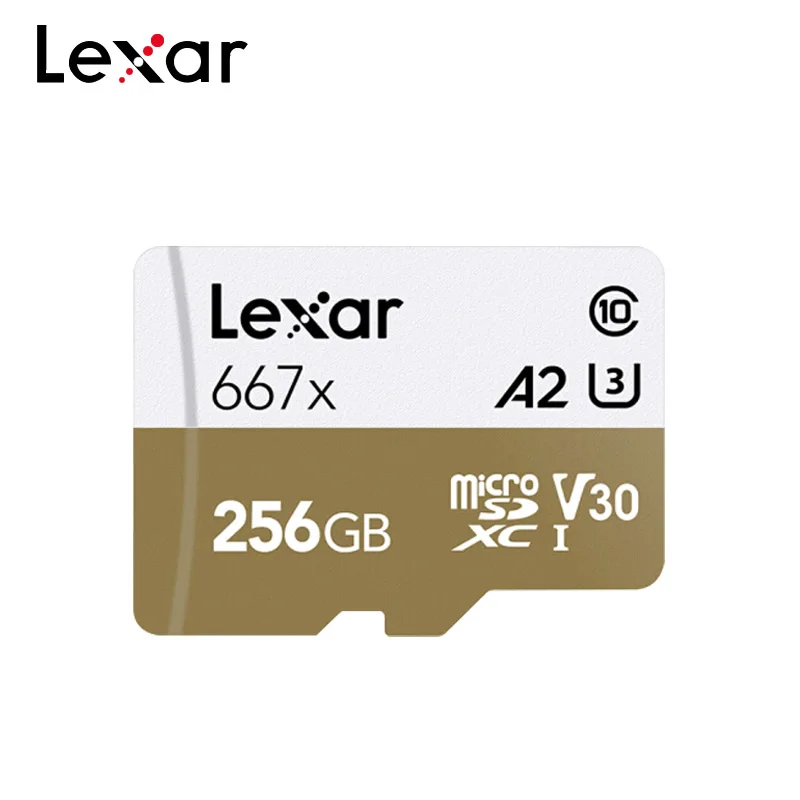 Оригинальный Lexar 667x слот для карт памяти A2 высокое Скорость 100 МБ/с. 64 Гб V30 Class 10 UHS I